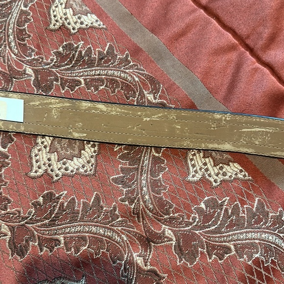 Mens Preowned leather belt black/white - Picture 7 of 8